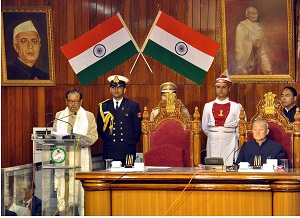 The Governor of Arunachal Pradesh, Shri JP Rajkhowa addressing the house on the 1st day of Six Legislative Assembly at State Legislative Assembly, Naharlagun on 25th Feb�2016